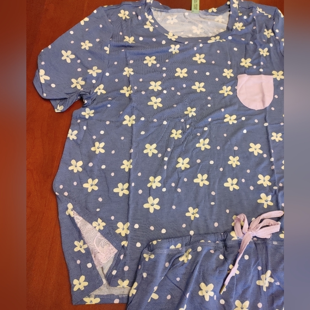 Honeydew Blue Floral Womens Pajamas Size Small US